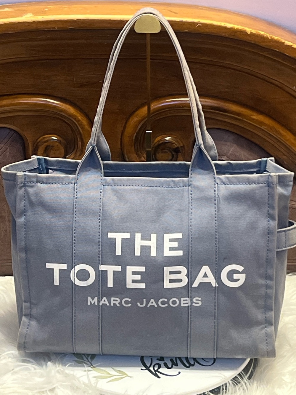 Marc Jacobs Gray Canvas 'iThe Tote Bag' large tote bag